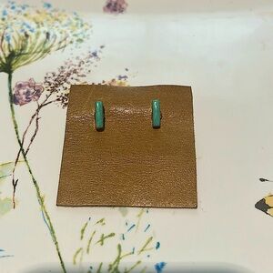 GENUINE Turquoise & Gold Tone Earrings